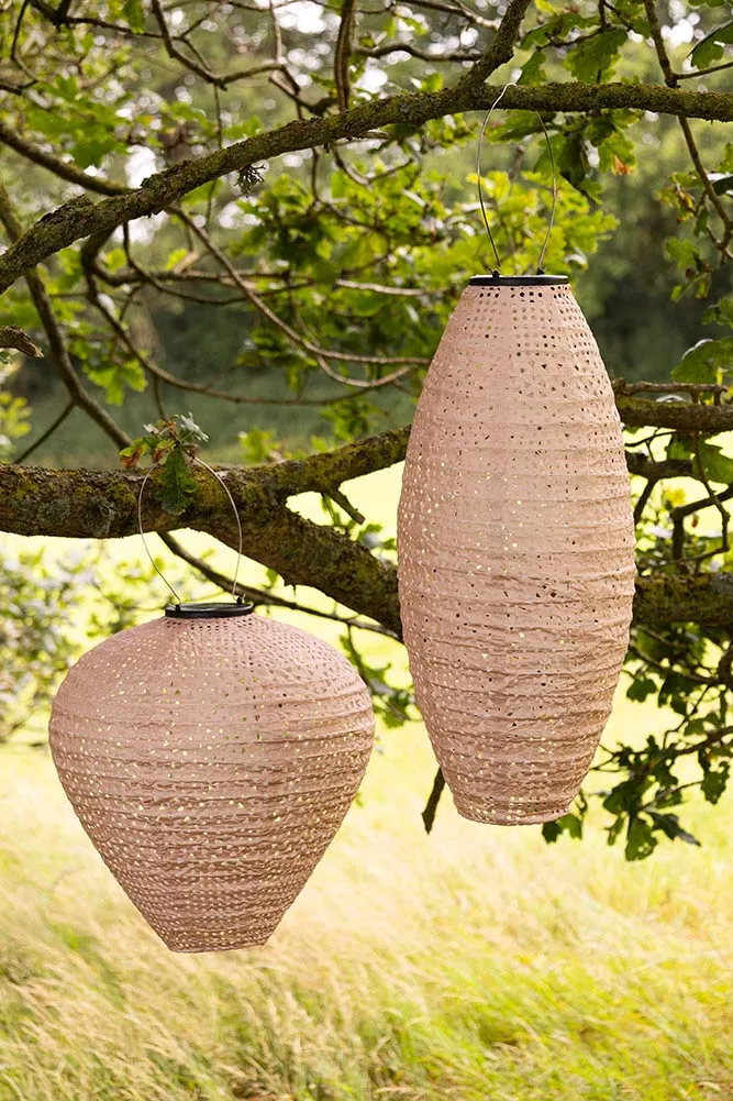 Bell Shaped Peach Outdoor Garden Lantern