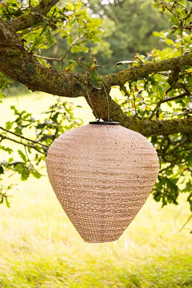 Bell Shaped Peach Outdoor Garden Lantern