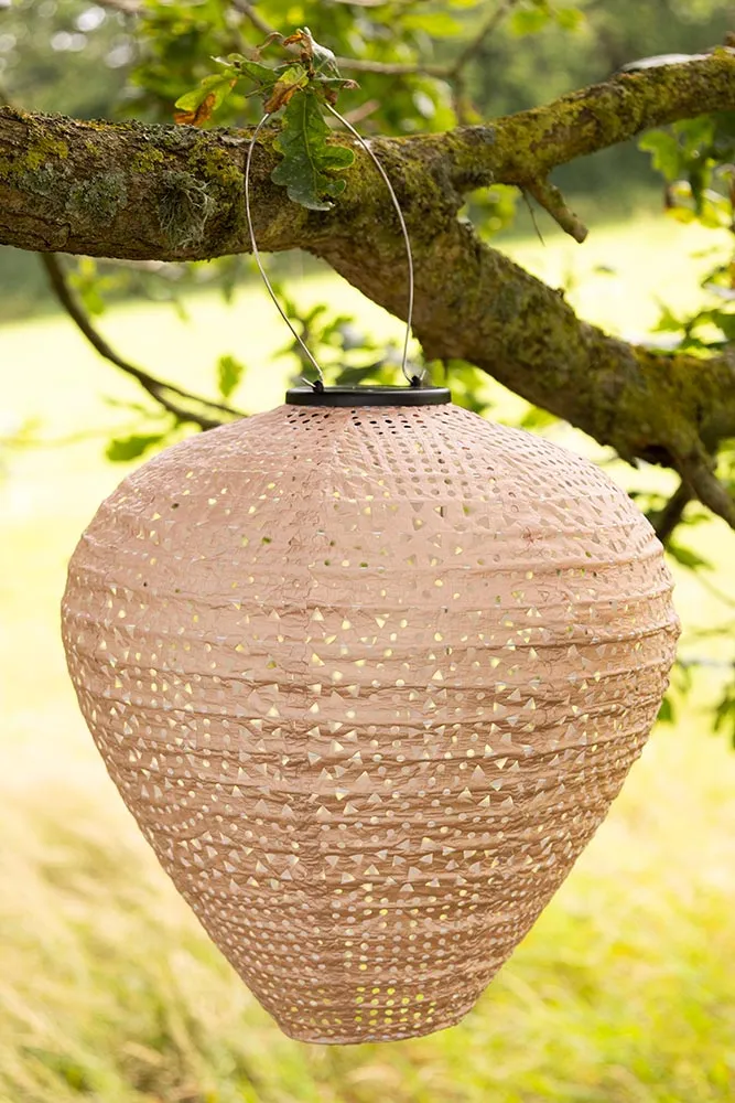 Bell Shaped Peach Outdoor Garden Lantern