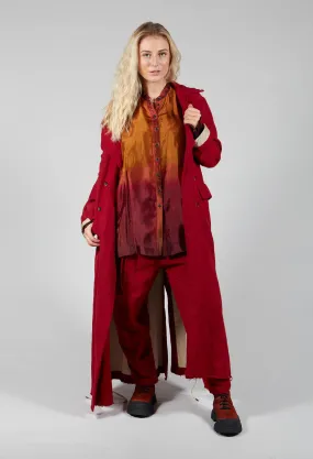 Belted Trench Coat in Blood