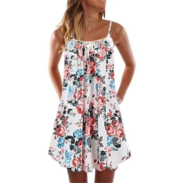 Big Swing Loose Beach Dress Women 2021 Summer Boho Dress Sexy Sleeveless Floral Print Plus Size Casual Mini Dress Vestidos S-5XL