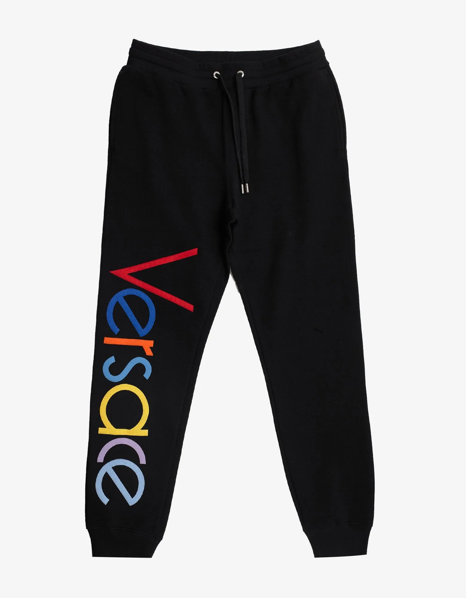 Black Sweat Pants with Multicolour Vintage Logo