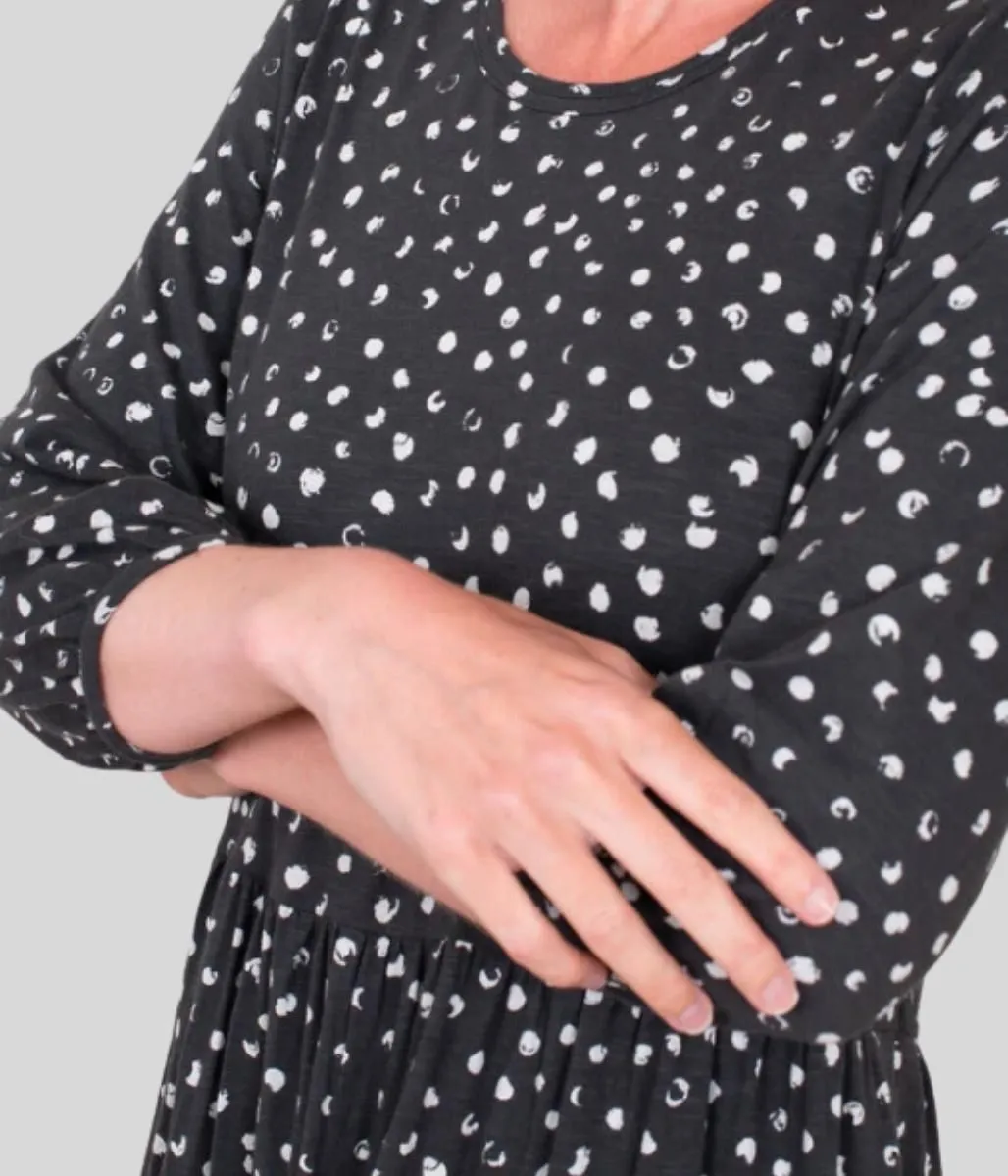 Brakeburn Grey Spotty Jersey Dress