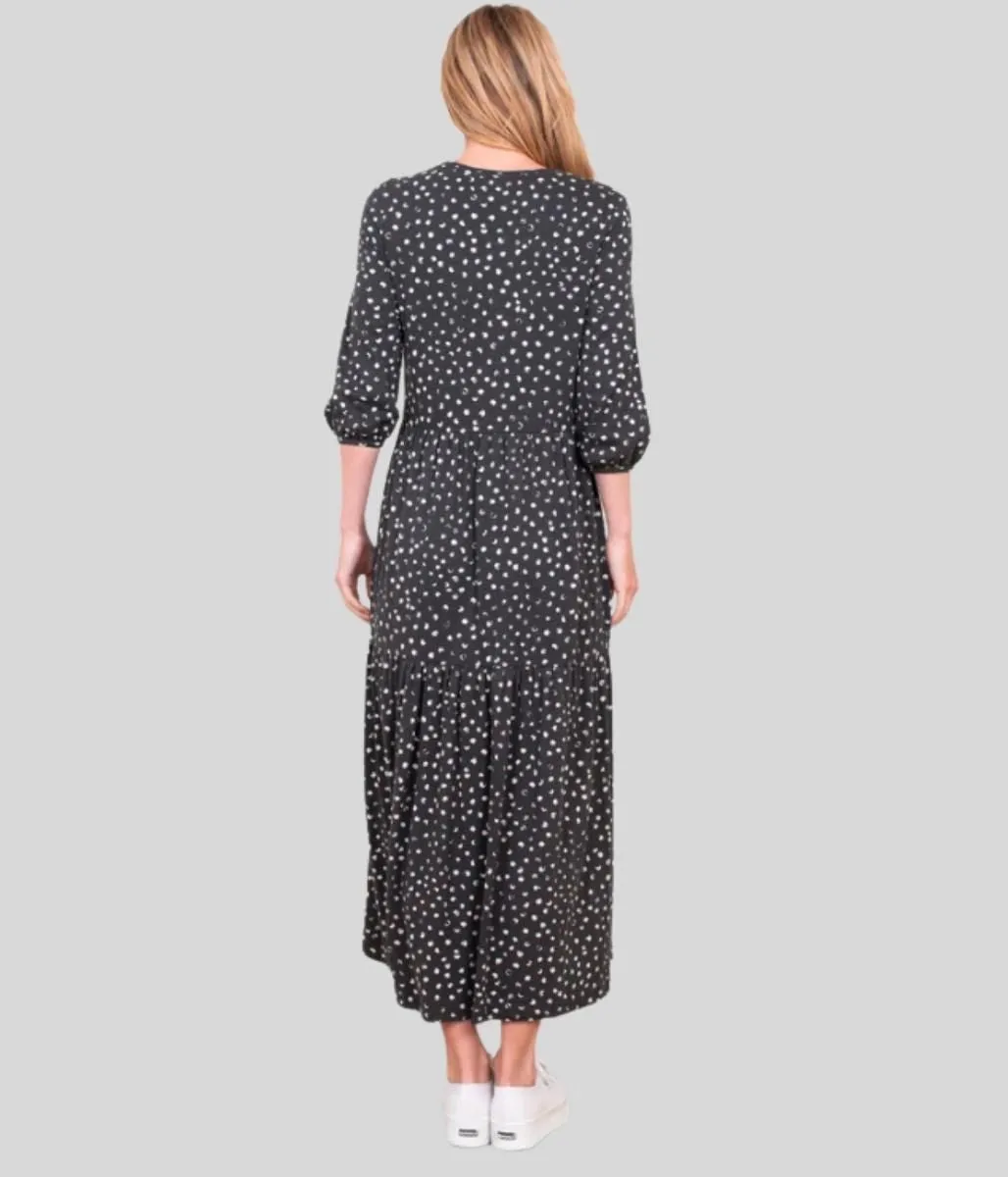 Brakeburn Grey Spotty Jersey Dress