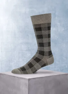 Buffalo Check Cotton Sock in Grey