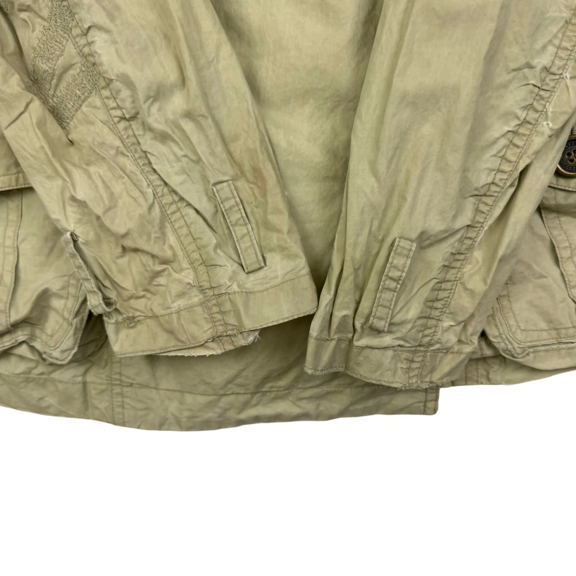 Burberry Brit Double-Breasted Short Trench Coat Utility Jacket Beige