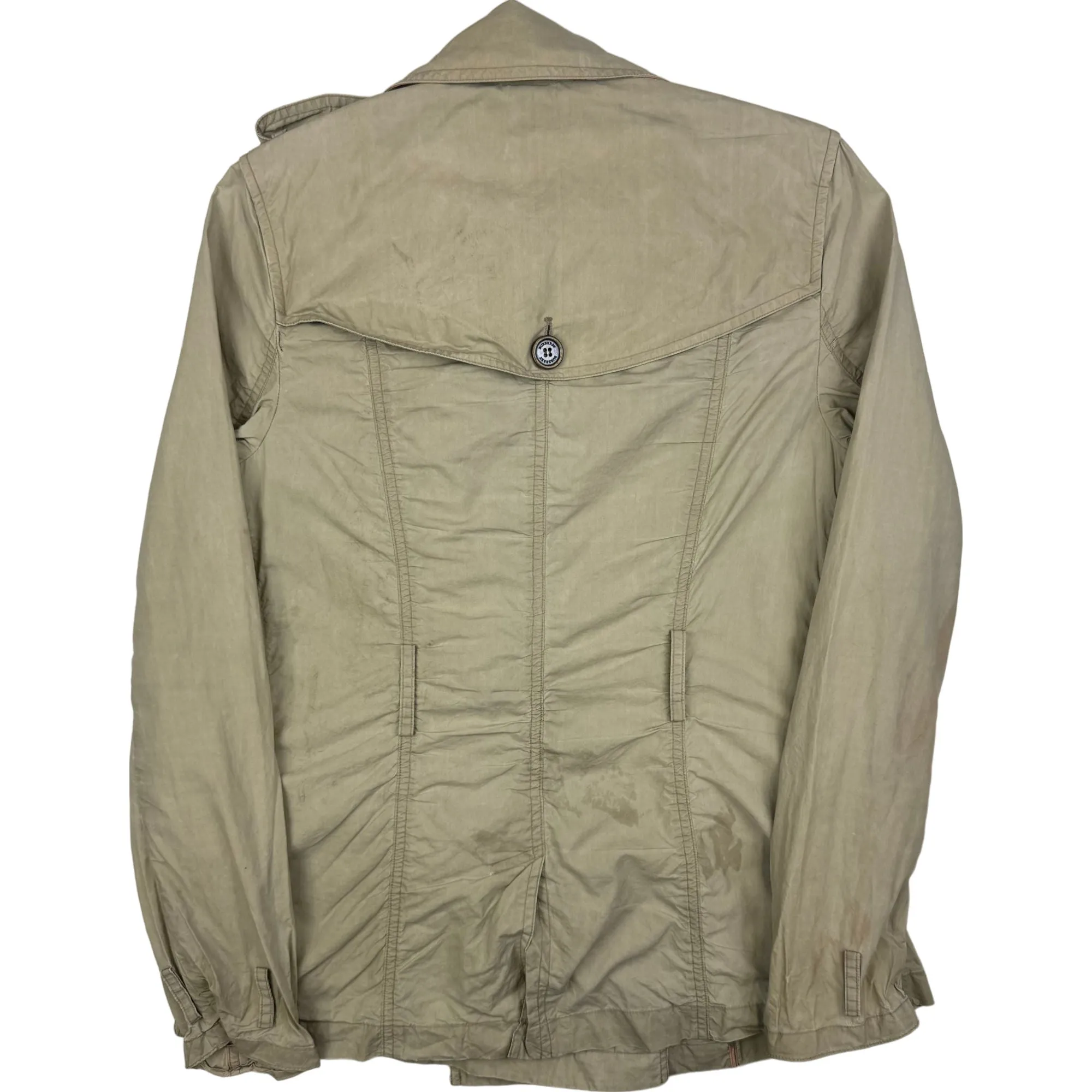 Burberry Brit Double-Breasted Short Trench Coat Utility Jacket Beige