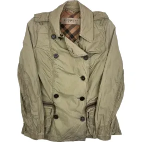 Burberry Brit Double-Breasted Short Trench Coat Utility Jacket Beige