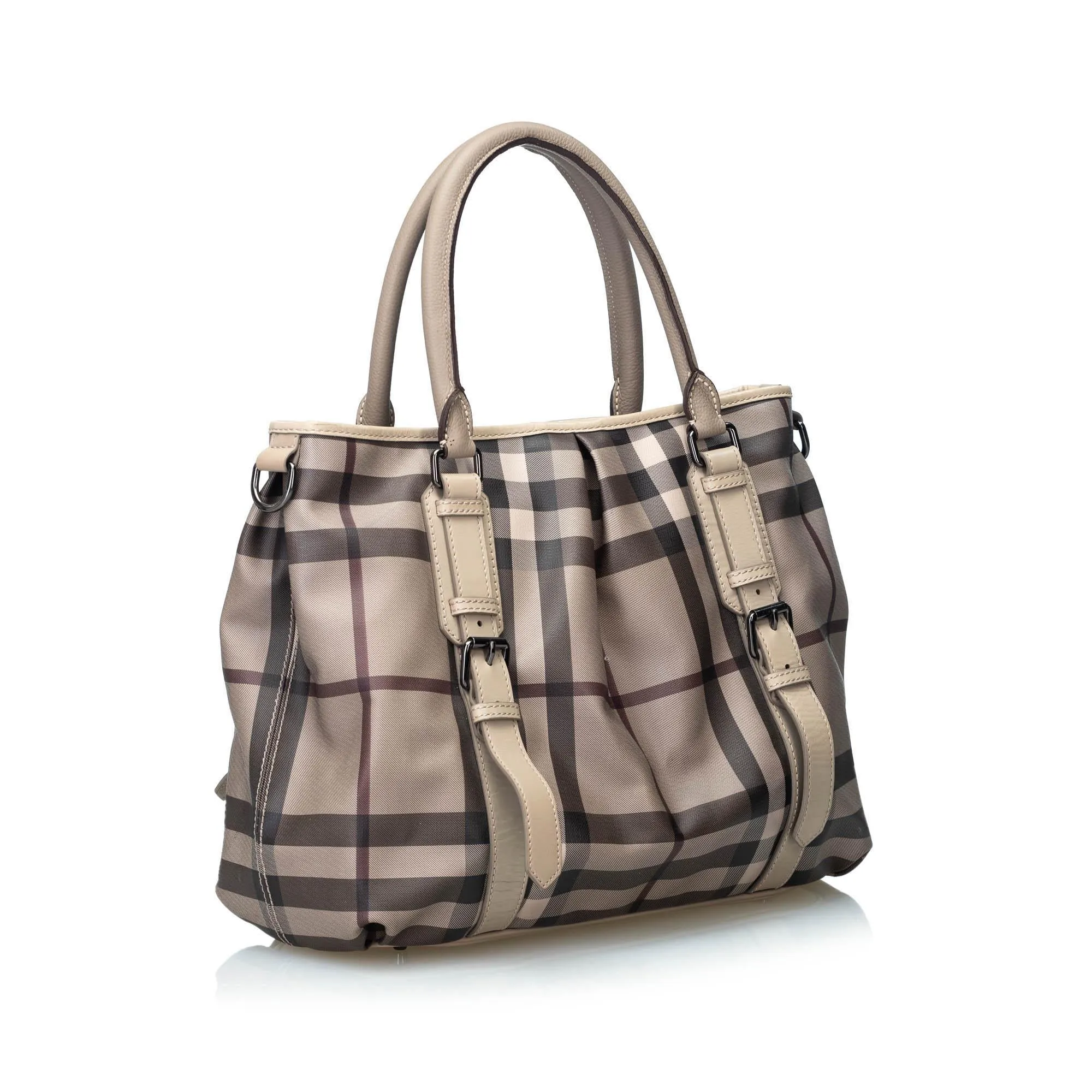 Burberry House Check Canvas Satchel (SHG-10460)