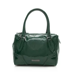 Burberry Patent Leather Anford Medium Bowling Bag (SHF-12166)