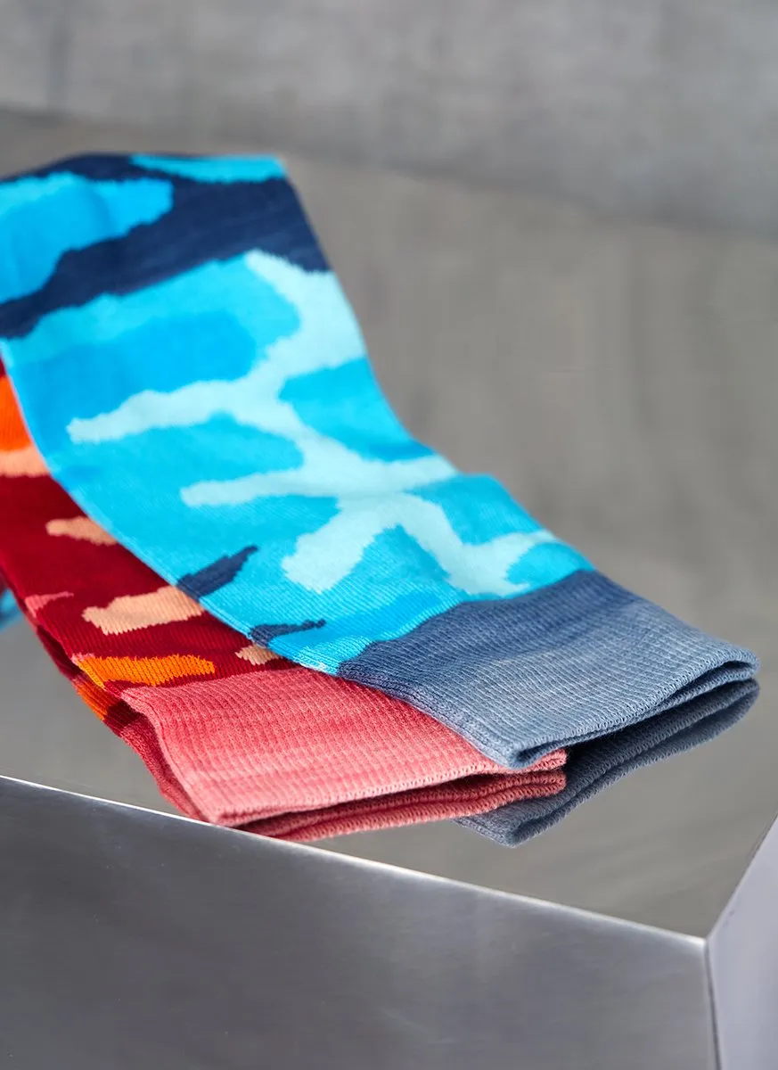 Camo Sock in Teal