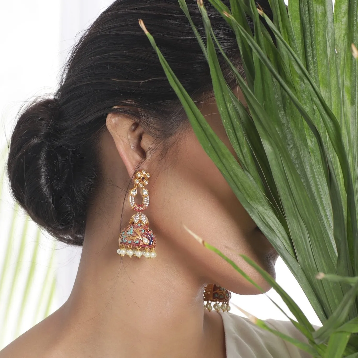 Canisa Kundan Jhumka Earrings