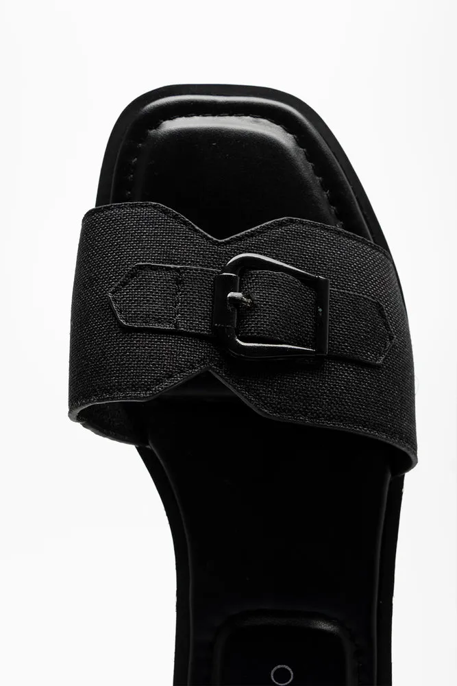 Canvas Mule Sandal Black