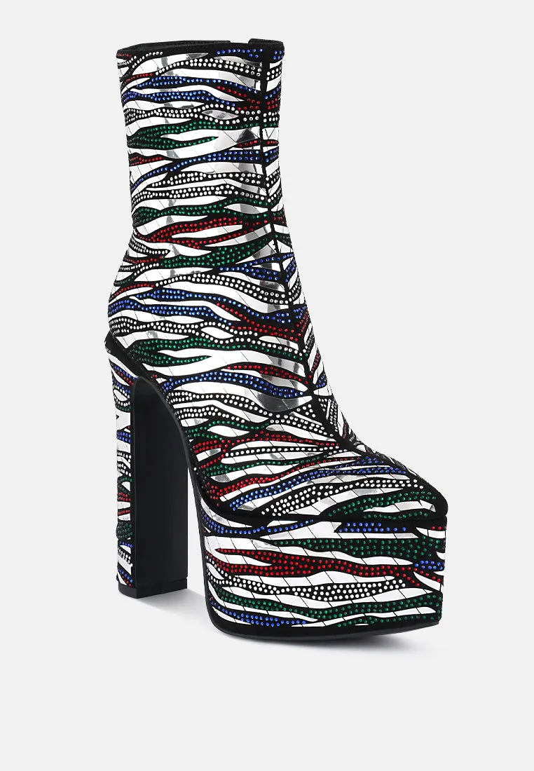 Cartier Pattern Embellishment Platform Boots