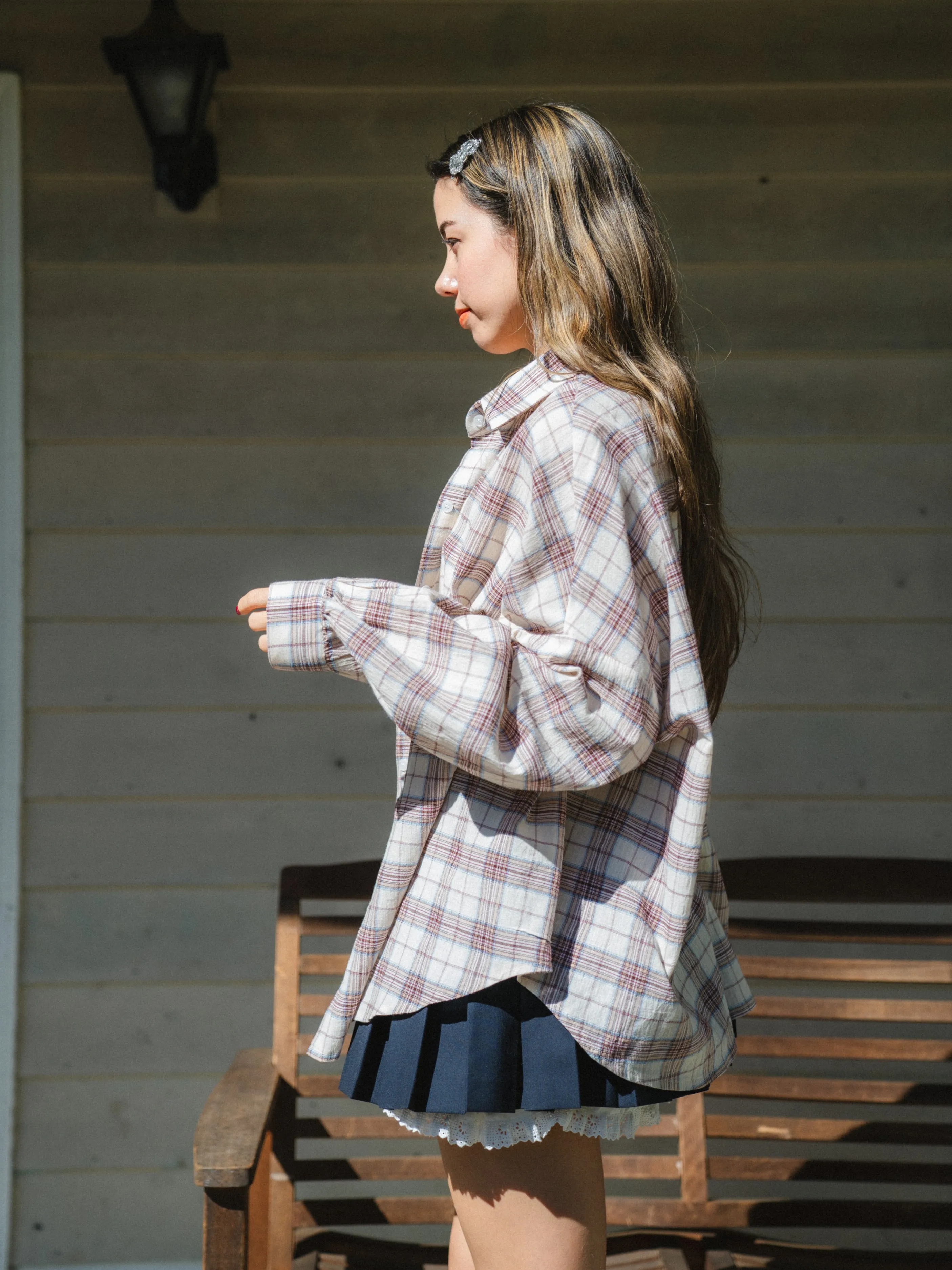 Casual Check Long Shirt