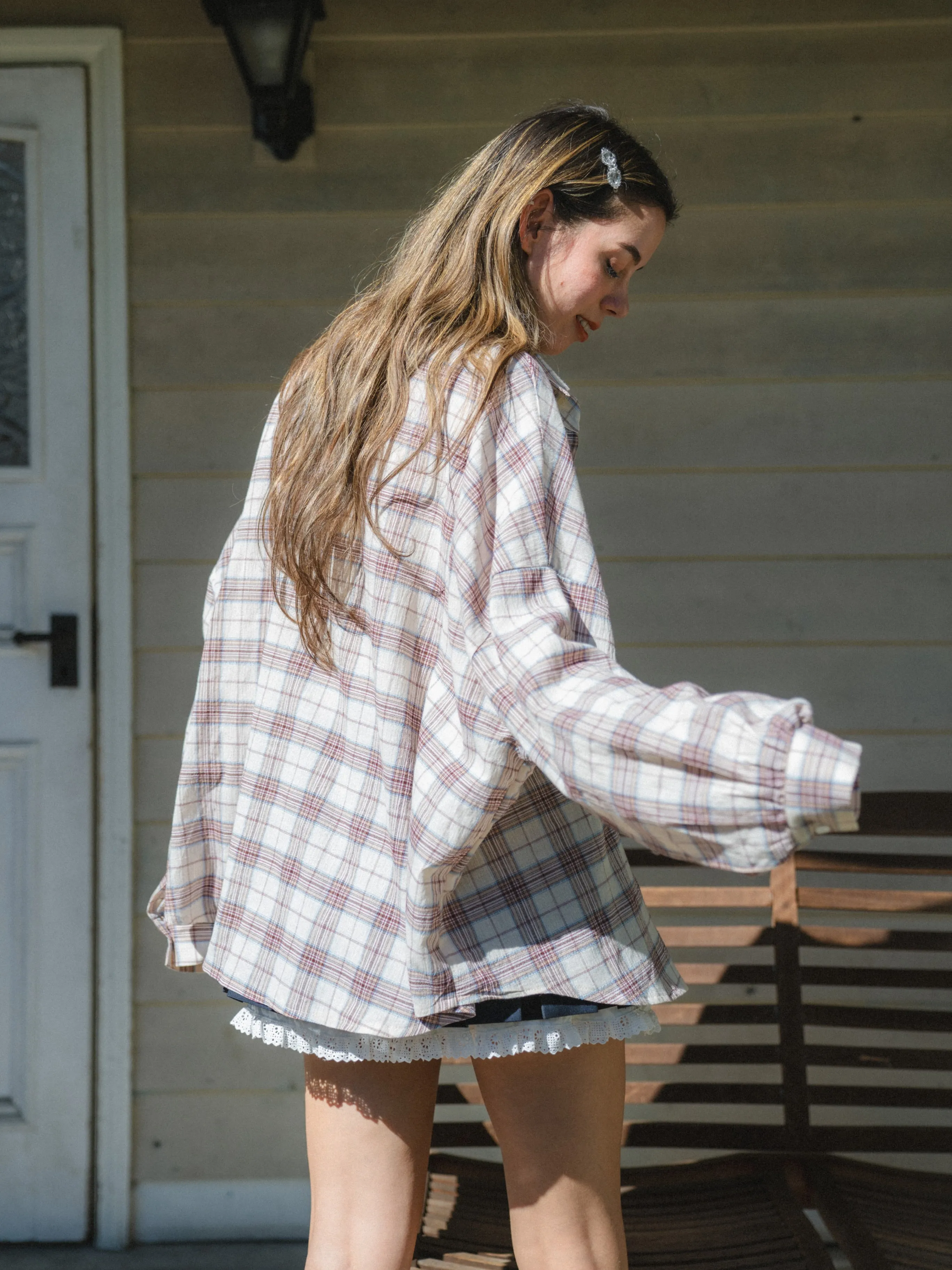 Casual Check Long Shirt