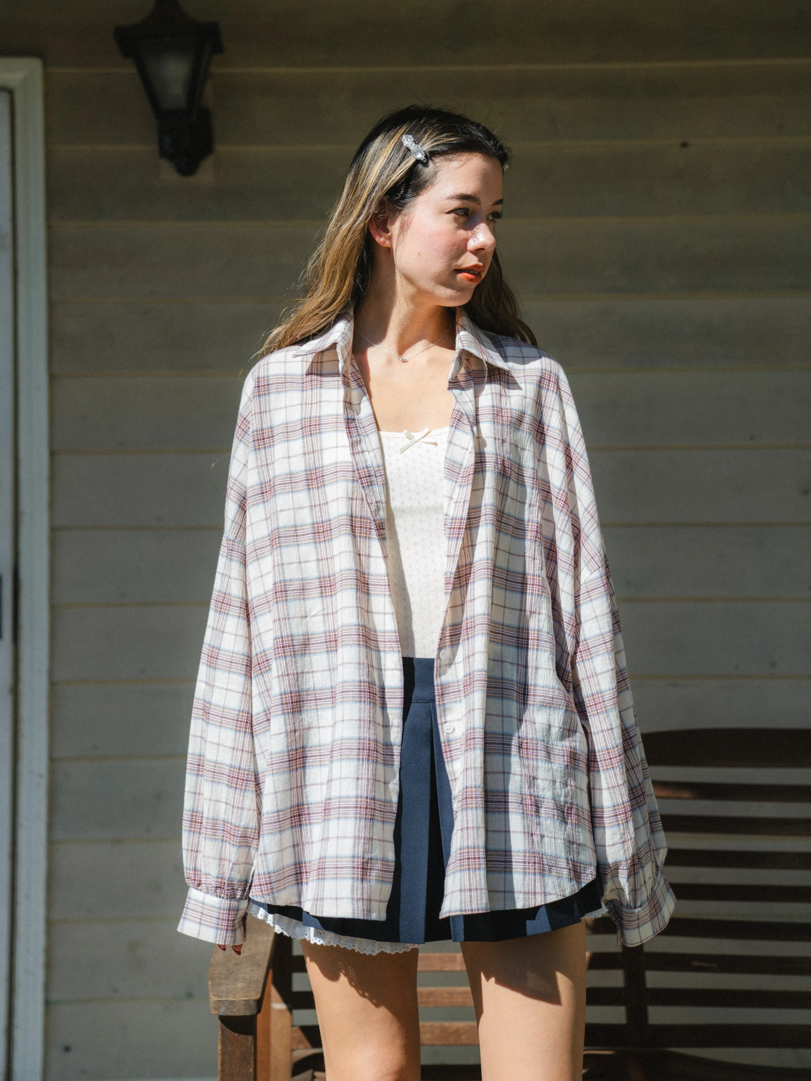 Casual Check Long Shirt