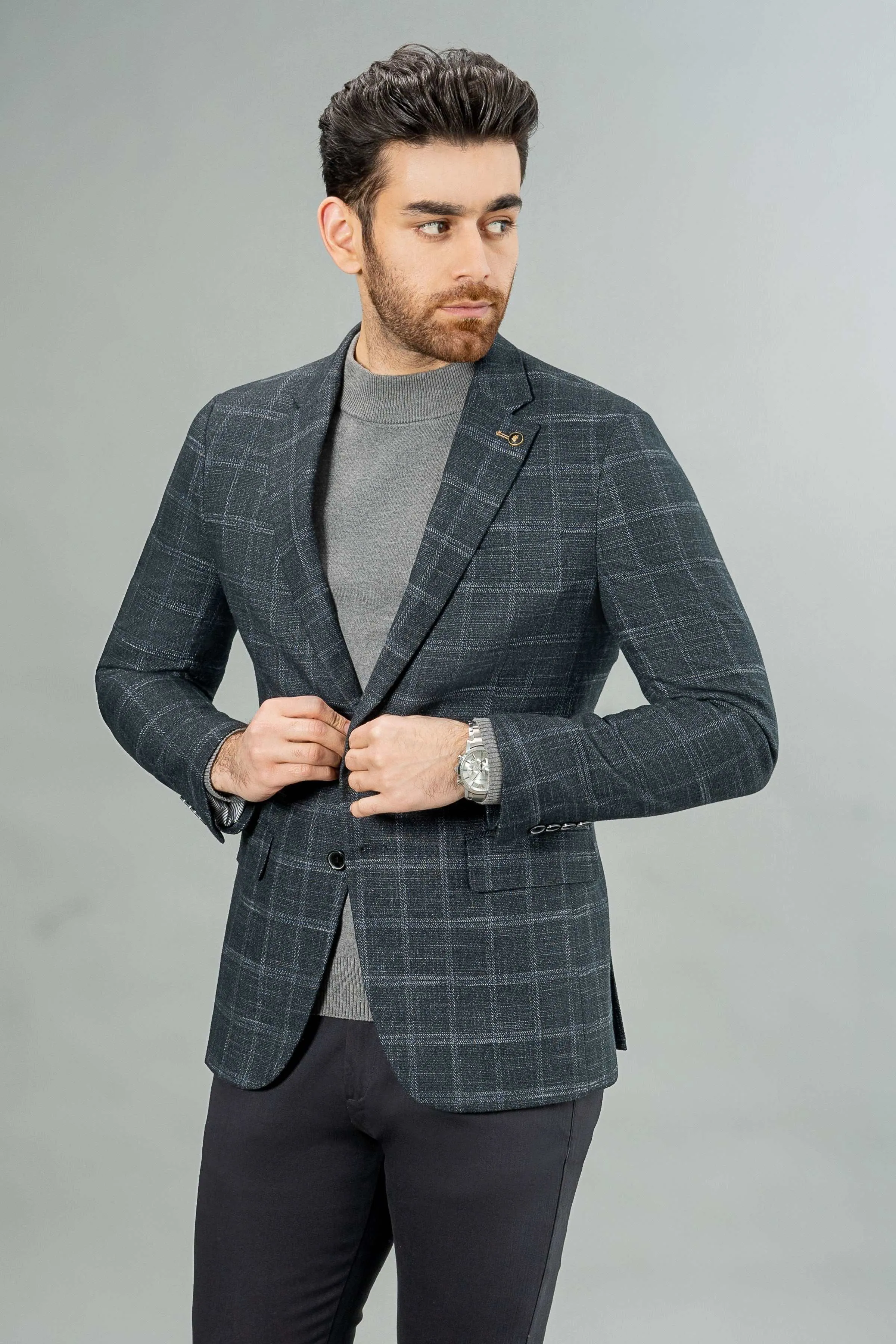 CASUAL COAT GREY CHECK