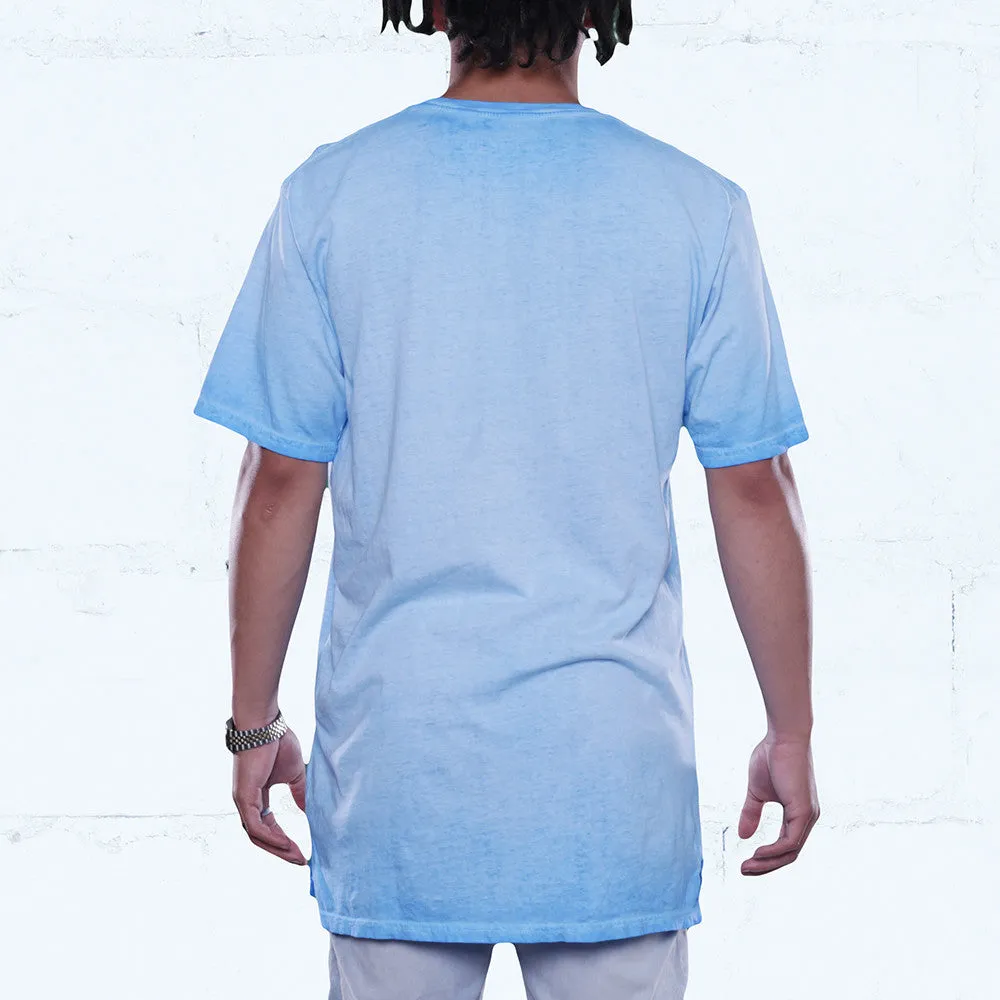 Cerulean Antique Wash Elongated T Shirt