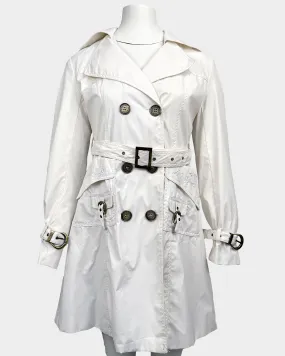 Christian Dior White Belted Trench Coat 1990's