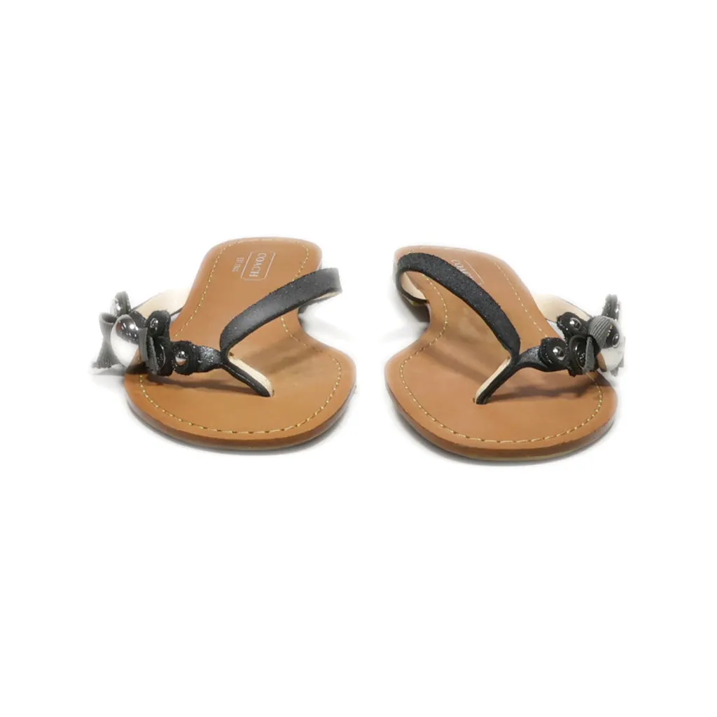 Coach Flat Sandals Fabric Black Colour For Women