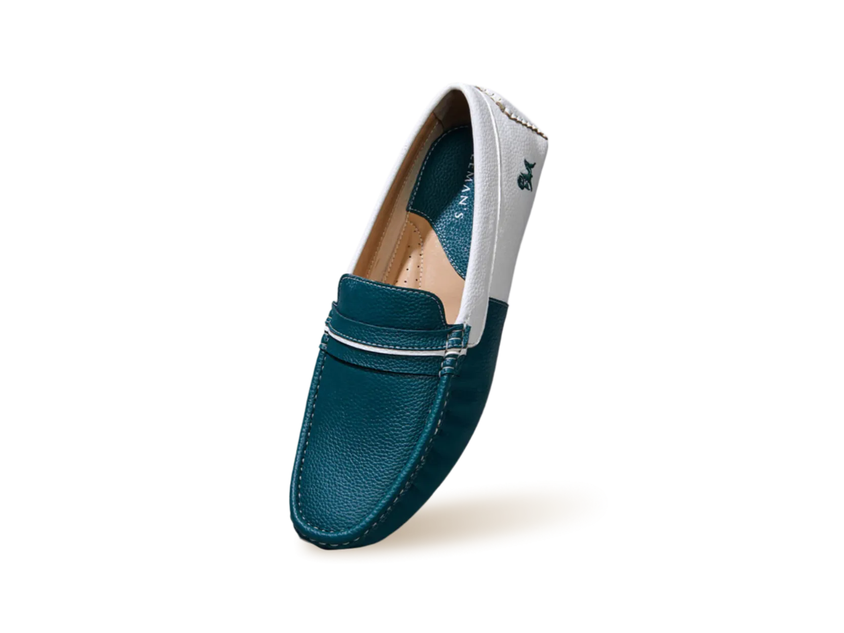 Color Block Loafers : White-Green