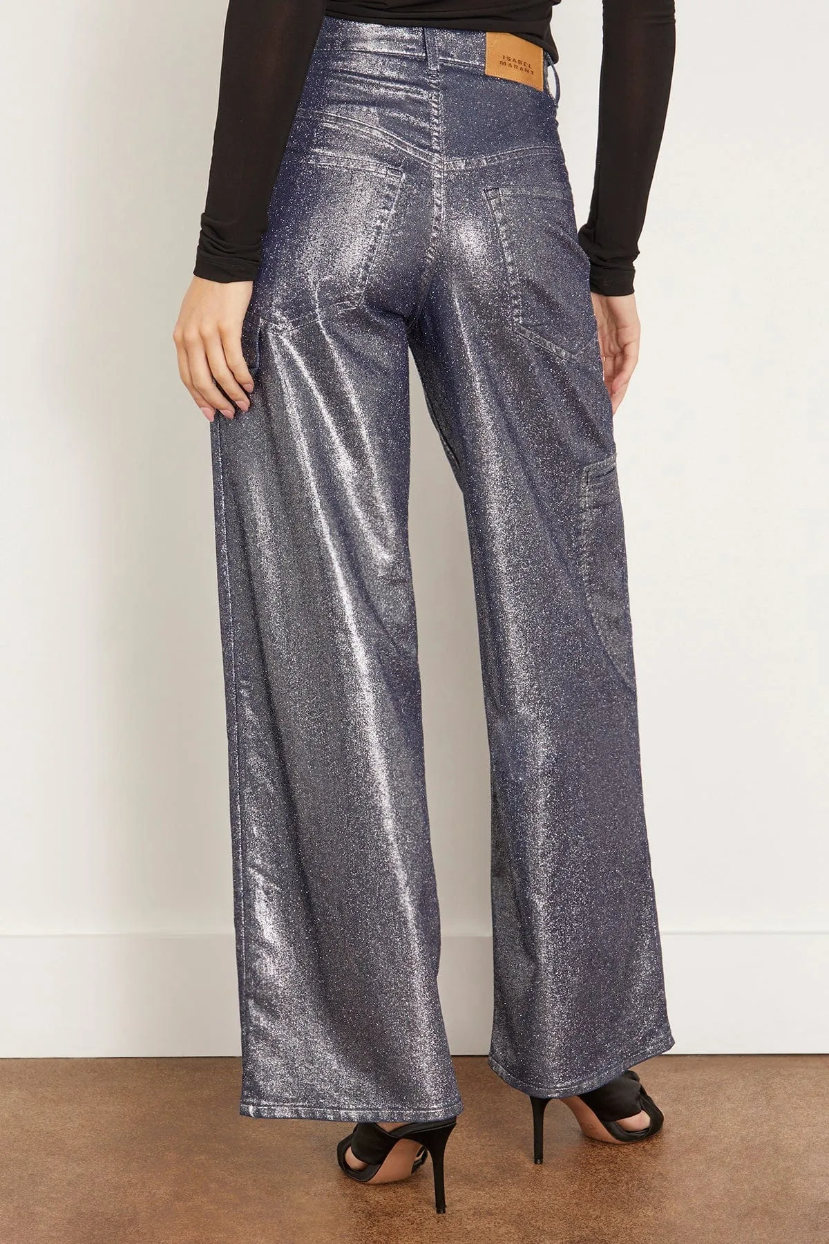 Cover Metallic Coated Jean in Silver