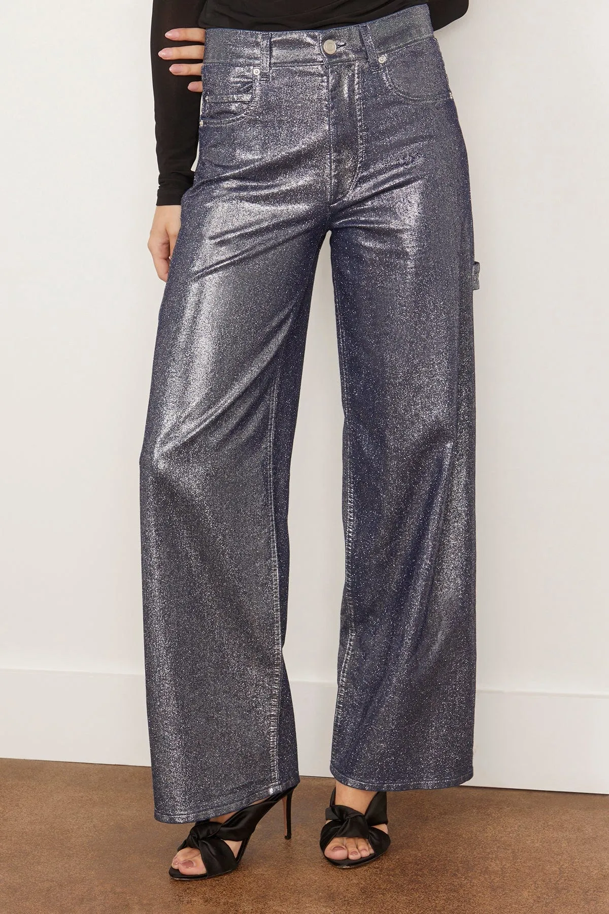 Cover Metallic Coated Jean in Silver