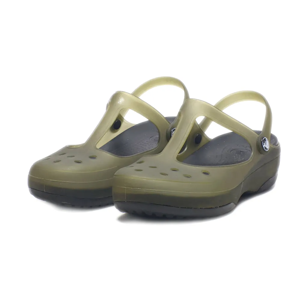 Crocs Carlie Wedge Sandals Rubber Green Colour For Women