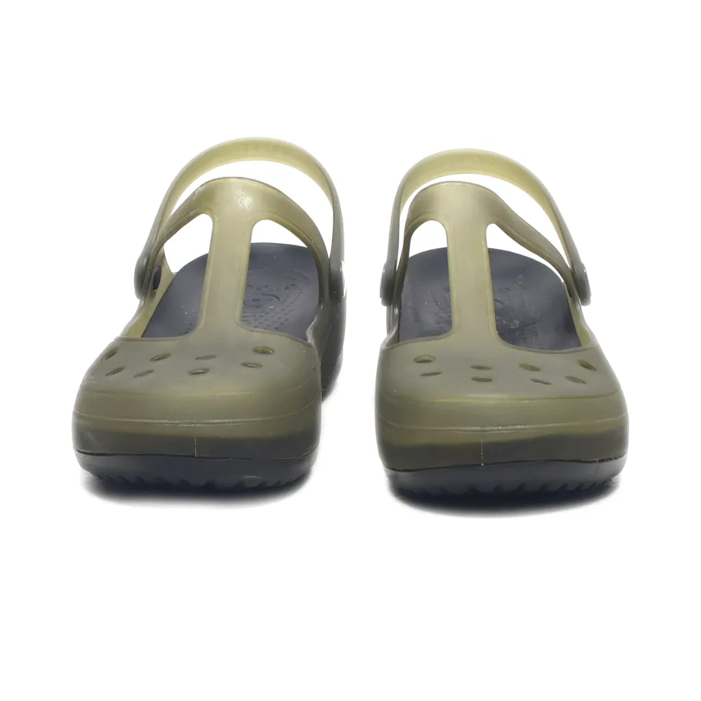 Crocs Carlie Wedge Sandals Rubber Green Colour For Women