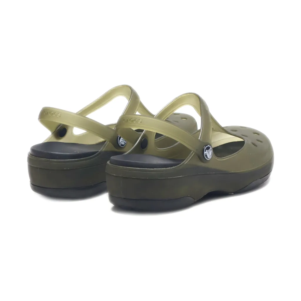 Crocs Carlie Wedge Sandals Rubber Green Colour For Women