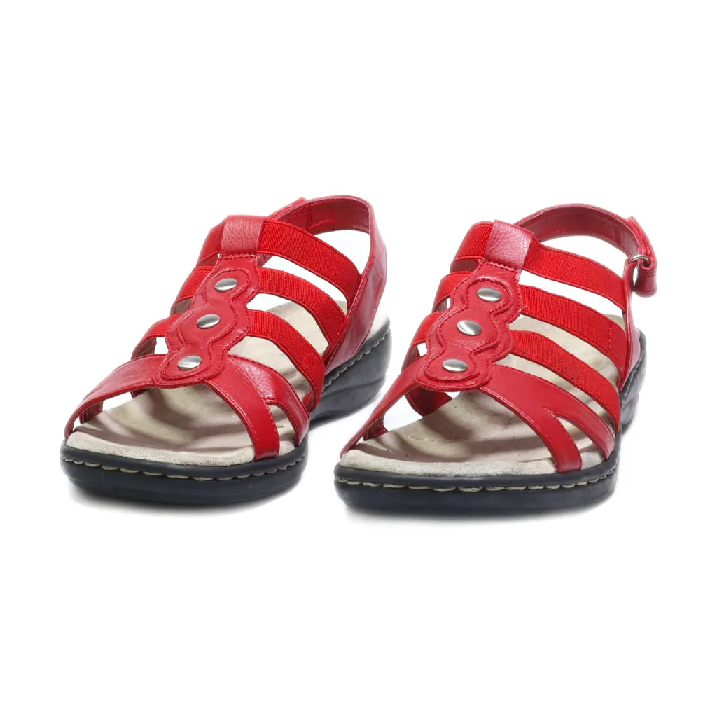 Croft & Barrow Flat Sandals Leather Red Colour For Women