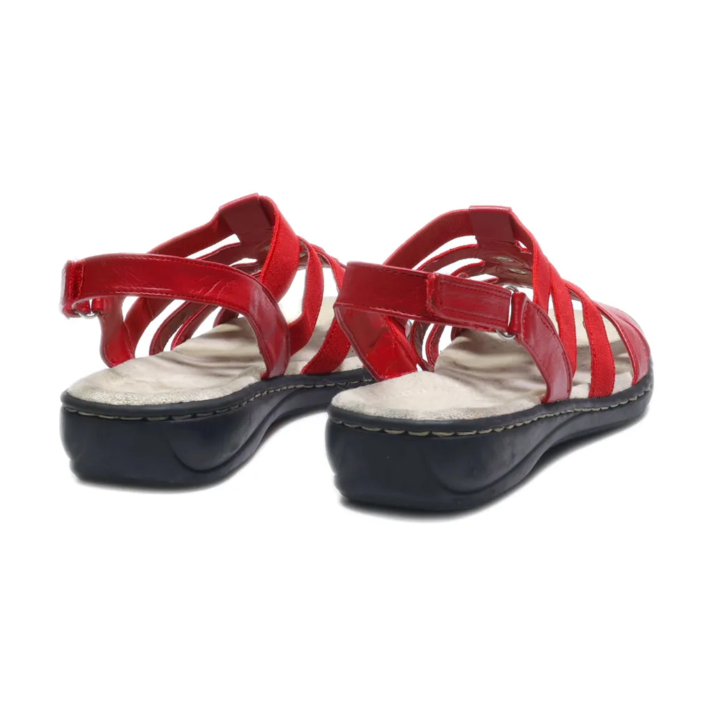 Croft & Barrow Flat Sandals Leather Red Colour For Women