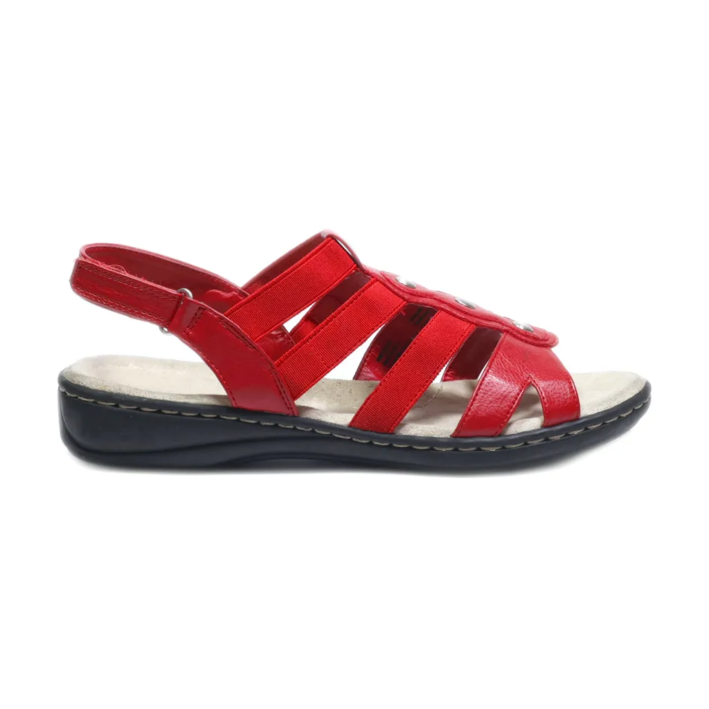 Croft & Barrow Flat Sandals Leather Red Colour For Women