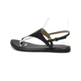 Dkny Flat Sandals Leather Black Colour For Women