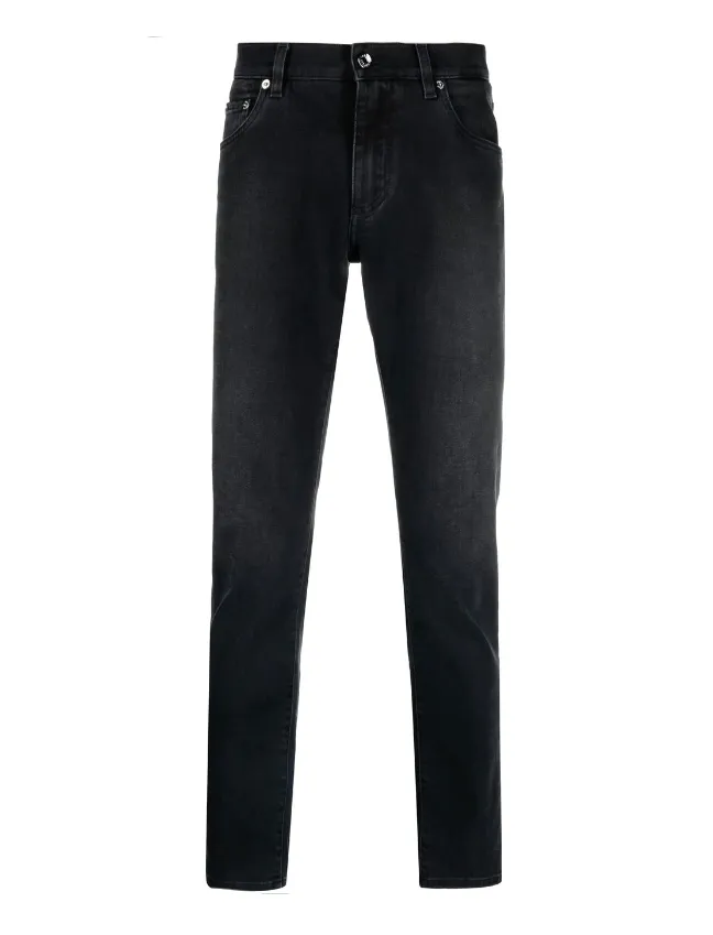 Dolce & Gabbana grey wash slim-fit stretch jeans