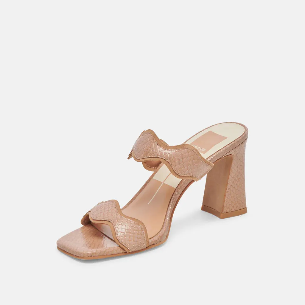 Dolce Vita Open BK Slide Heel Sandal | Toffee Leather