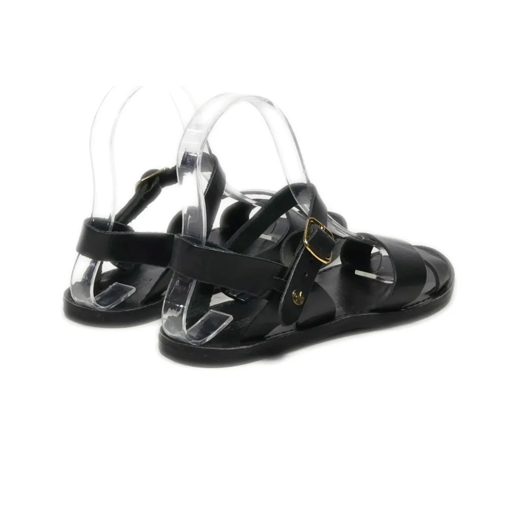 Dune London Flat Sandals Leather Black Colour For Women