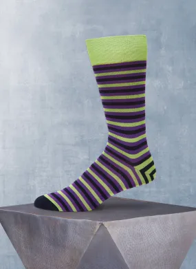 Duo Stripe Sock in Lime