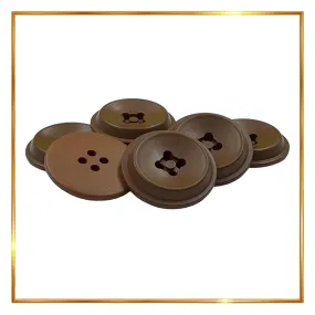 Earthy Brown 4-Holes Buttons with Textured Surface