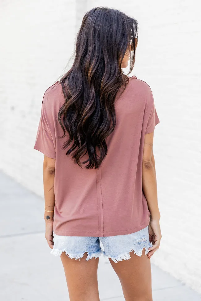 Easy Days Cinnamon Crew Neck Relaxed Tee