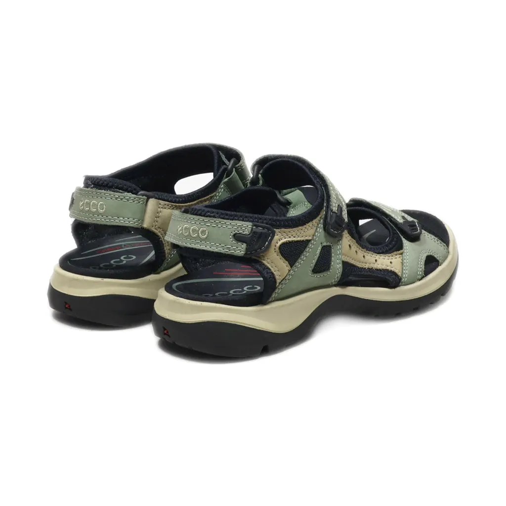 Ecco Flat Sandals Fabric Green Colour For Women