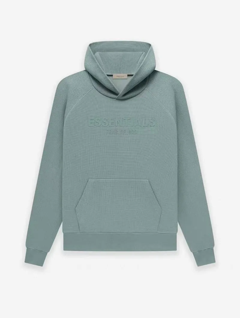 FEAR OF GOD ESSENTIALS HOODIE SYCAMORE 立體矽膠印花華夫格連帽衛衣