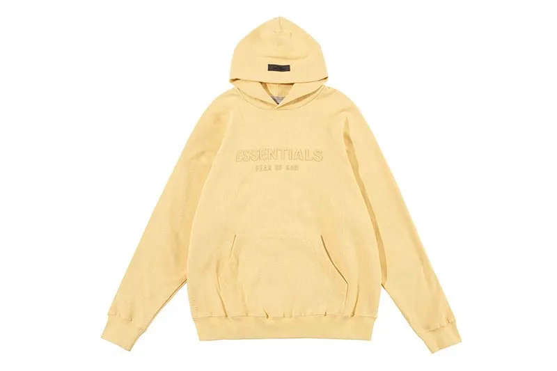 FEAR OF GOD ESSENTIALS HOODIE SYCAMORE 立體矽膠印花華夫格連帽衛衣