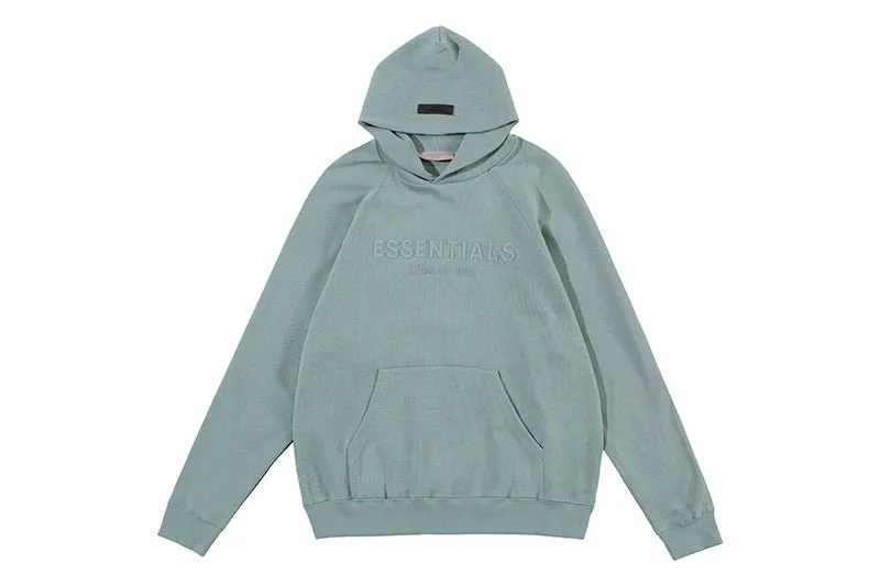 FEAR OF GOD ESSENTIALS HOODIE SYCAMORE 立體矽膠印花華夫格連帽衛衣