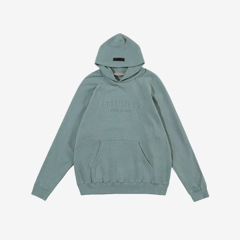 FEAR OF GOD ESSENTIALS HOODIE SYCAMORE 立體矽膠印花華夫格連帽衛衣