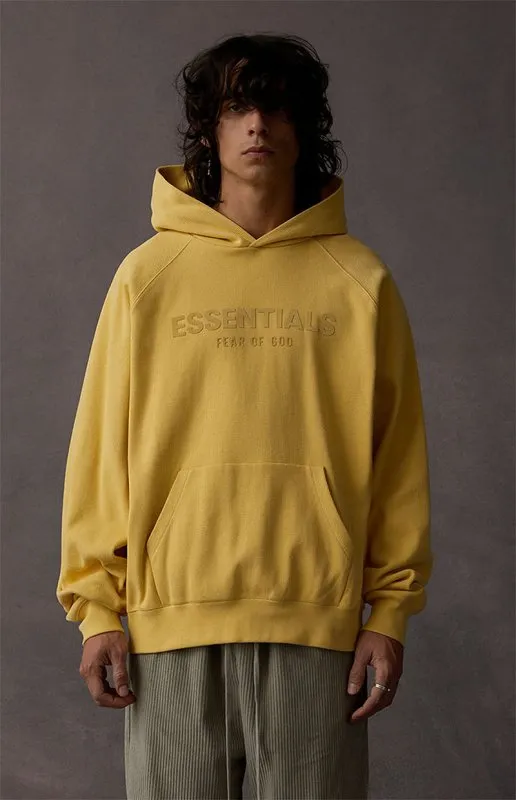 FEAR OF GOD ESSENTIALS HOODIE SYCAMORE 立體矽膠印花華夫格連帽衛衣