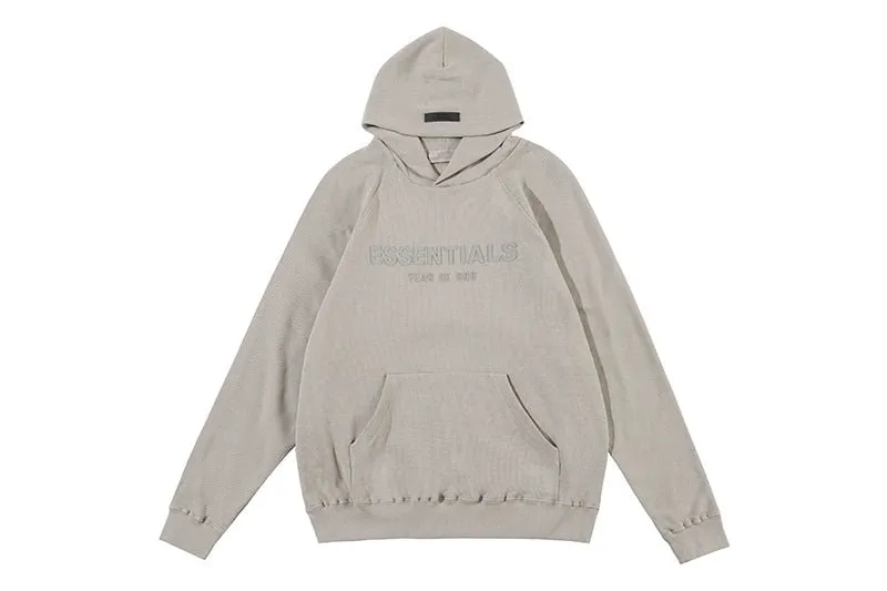 FEAR OF GOD ESSENTIALS HOODIE SYCAMORE 立體矽膠印花華夫格連帽衛衣