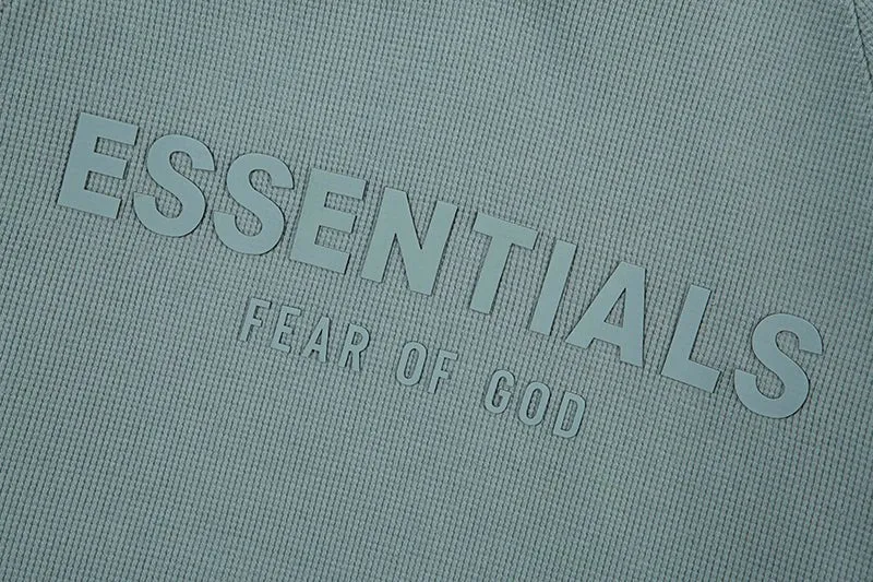 FEAR OF GOD ESSENTIALS HOODIE SYCAMORE 立體矽膠印花華夫格連帽衛衣