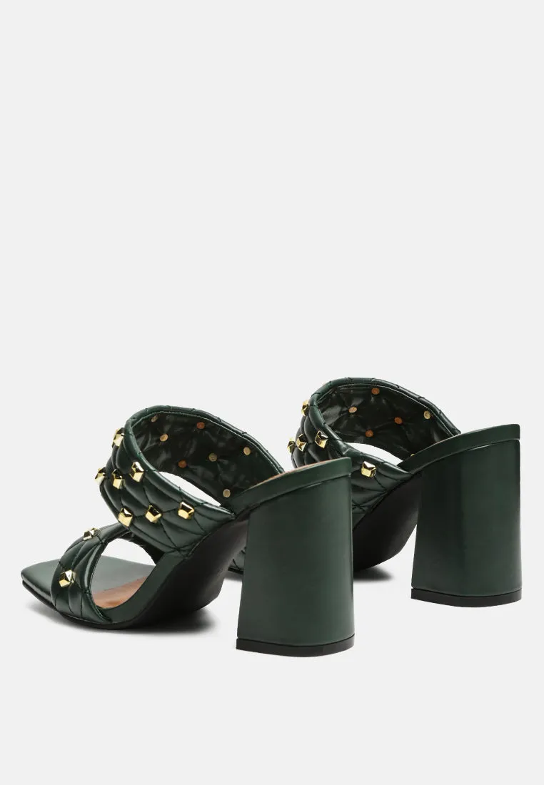 Fischer Stud Embellished Block Heel Sandals